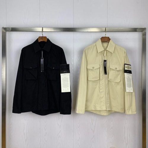 Stone Island Tank Shield Ghost Piece Utility Jacket Black and Beige