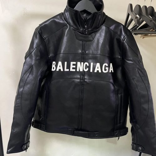 Balenciaga Biker Leather Jacket Black