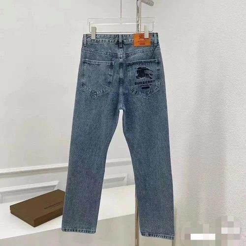 Burberry Equestrian Knight Design Denim Jeans Blue