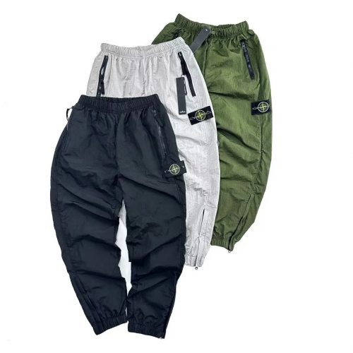 Stone Island Nylon Metal Cargo Pants Lightweight Joggers Black Gray and Olive