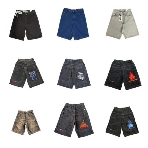 JNCO Graphic Denim Shorts Vintage Streetwear Denim Shorts Multicolor