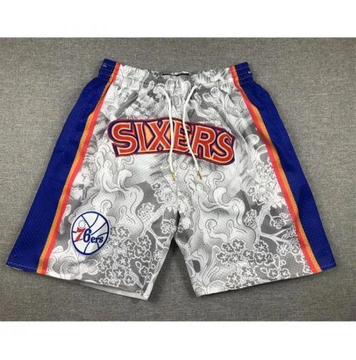 Mitchell & Ness M&N Philadelphia 76ers Hardwood Classics Floral Basketball Shorts White