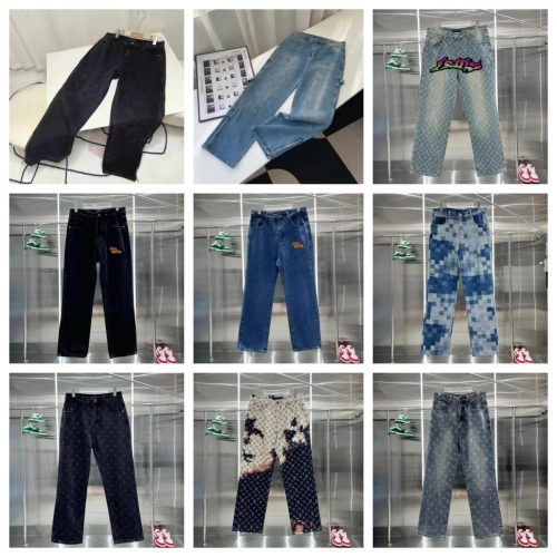 Louis Vuitton LV Monogram Denim Jeans Casual Pants Blue