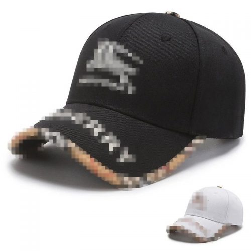 Burberry Check Trim Baseball Cap Classic Streetwear Hat Black