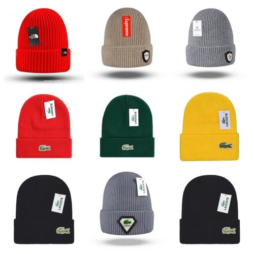 Lacoste Ribbed Knit Beanie Hat Multicolor