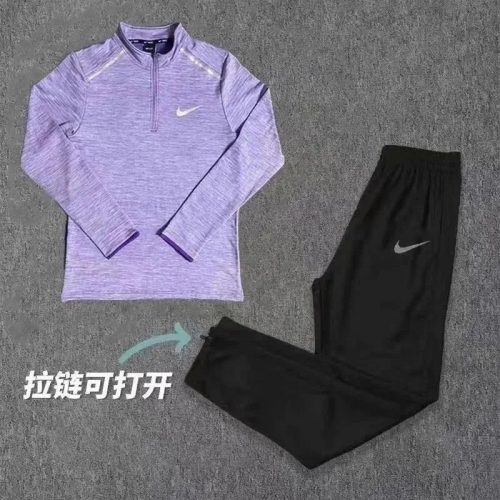 Nike Dri-FIT Training Athletic Tracksuit Set Purple and Black