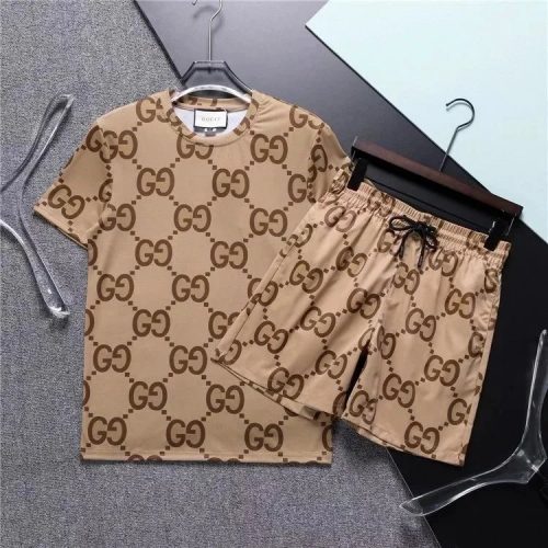 Gucci GG Monogram Matching Set T-Shirt and Shorts Beige