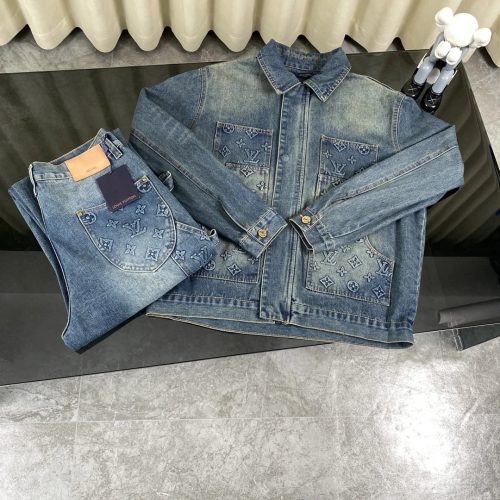 Louis Vuitton LV Monogram Denim Matching Set Blue