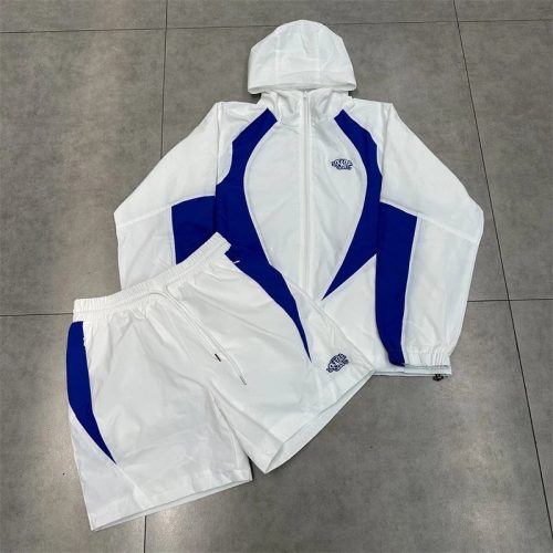 Corteiz Track Suit Set Casual Hoodie and Shorts White Blue