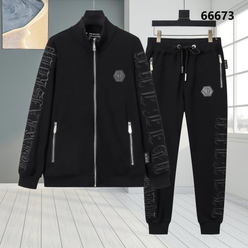 Philipp Plein Gothic Lettering Casual Tracksuit Set Black
