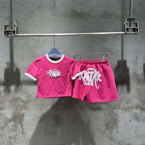 Syna World Syna Logo Print Graphic Shorts Set Pink