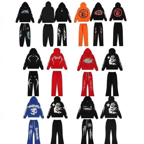 Hellstar Graphic Print Streetwear Tracksuit Set Multicolor