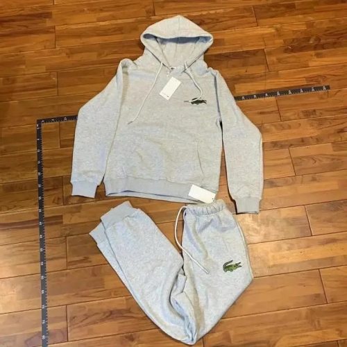 Lacoste Crocodile Patch Casual Tracksuit Set Gray