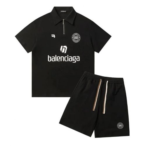 Balenciaga Soccer Jersey Streetwear Matching Set Black