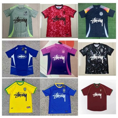 Stussy Graphic Jersey T-Shirt Casual Sportswear Multicolor