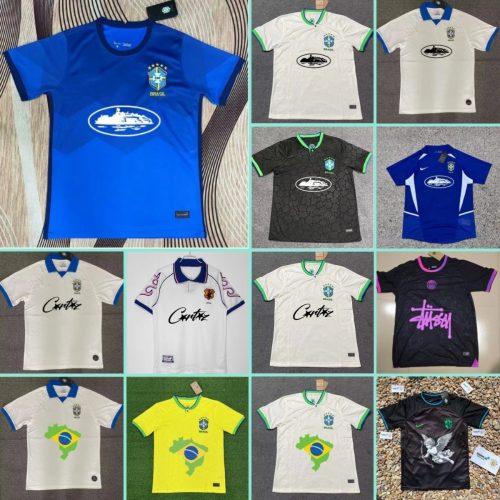 Corteiz Brazil Graphic Jersey Casual T-Shirt White and Green