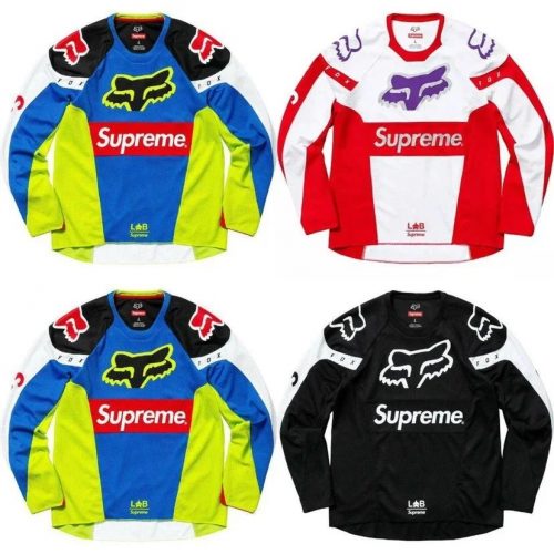 Supreme Fox Racing Moto Jersey Graphic Streetwear Long Sleeve Shirt Multicolor