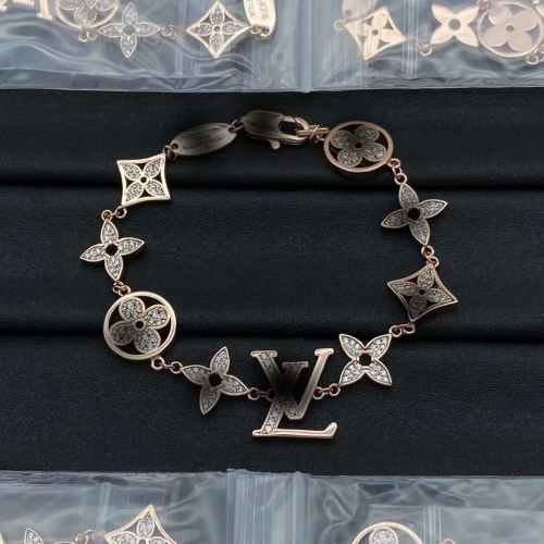 Louis Vuitton LV Blooming Strass Crystal Bracelet Gold