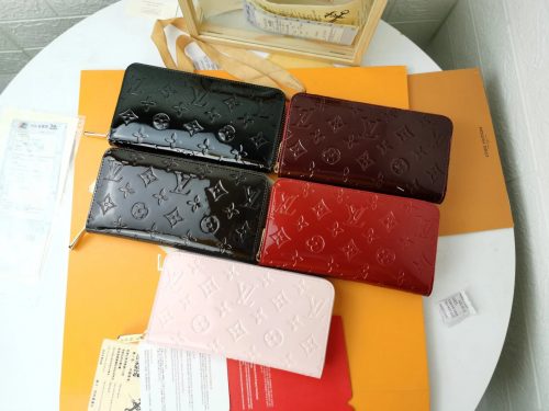 Louis Vuitton LV Zippy Wallet Patent Leather Zip-Around Wallet Multicolor