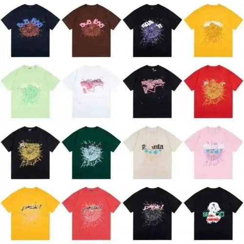 Sp5der Graphic Print Casual T-Shirt Multicolor