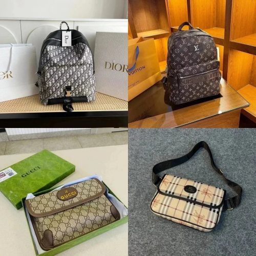 Dior Oblique Backpack Casual Bag Black and White