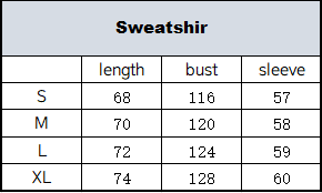 Design Size Chart Oversized Sweatshirt Multicolor
