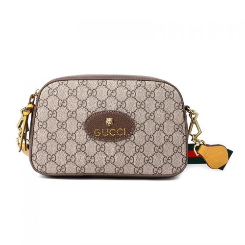 Gucci Neo Vintage GG Supreme Camera Crossbody Bag Beige and Brown
