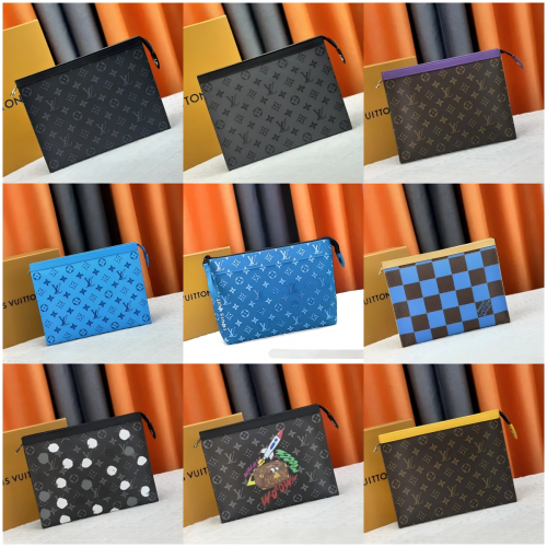 Louis Vuitton LV Pochette Voyage Monogram Canvas Clutch Bag Multicolor