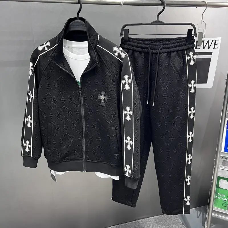 黑色-十字提花(开衫+休闲裤) 黑色-十字提花(开衫+休闲裤)