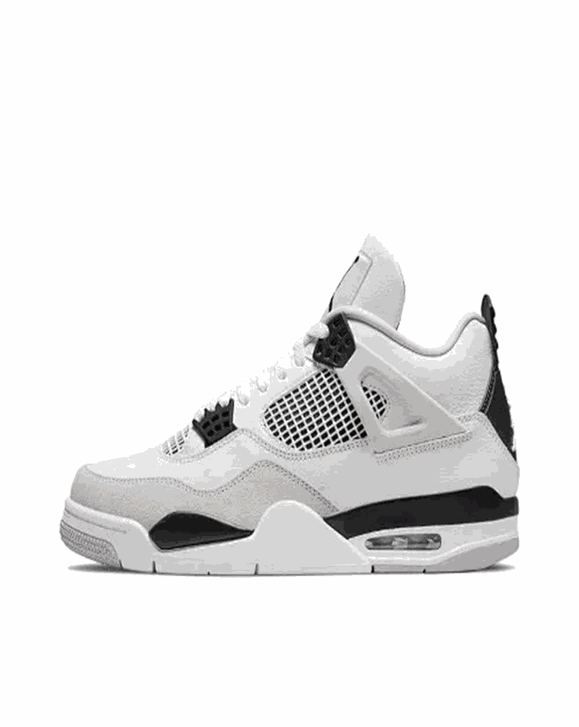 Jordan Air Jordan 4 Retro Military Black Iconic Sneakers White and Black