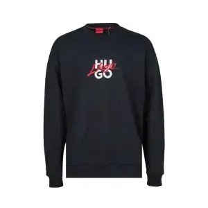 HUGO Daple Graphic Cotton Sweatshirt Black
