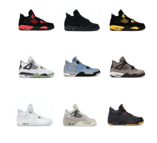 Jordan 4 Retro Iconic Basketball Sneakers Multicolor