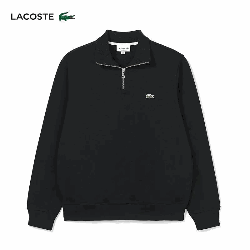 Lacoste Quarter-Zip Casual Sweatshirt Black
