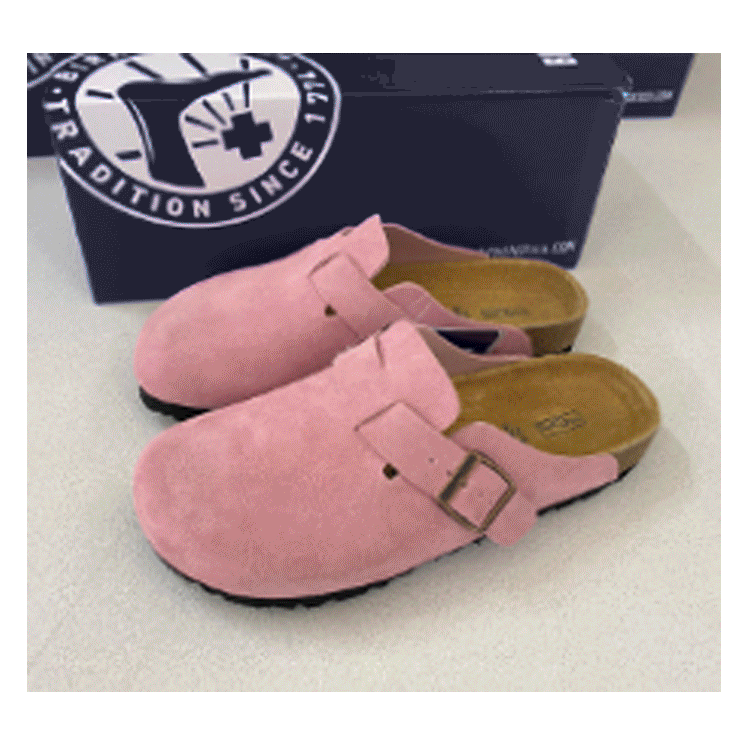 Birkenstock Boston Suede Clogs Pink