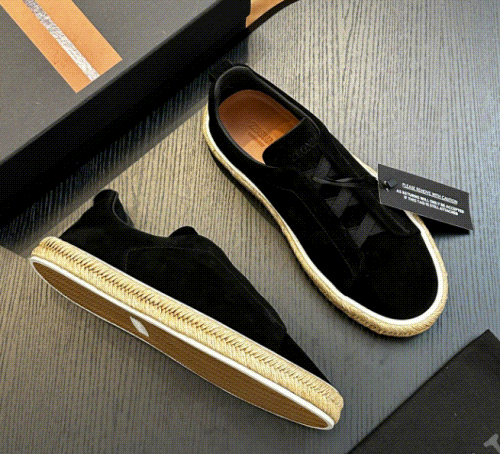 Ermenegildo Zegna Zegna Espadrille Suede Sneakers Black
