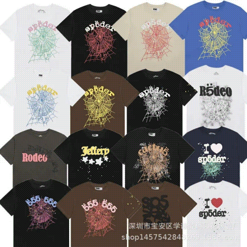 Sp5der Sp5der Graphic Print Streetwear T-Shirt Multicolor