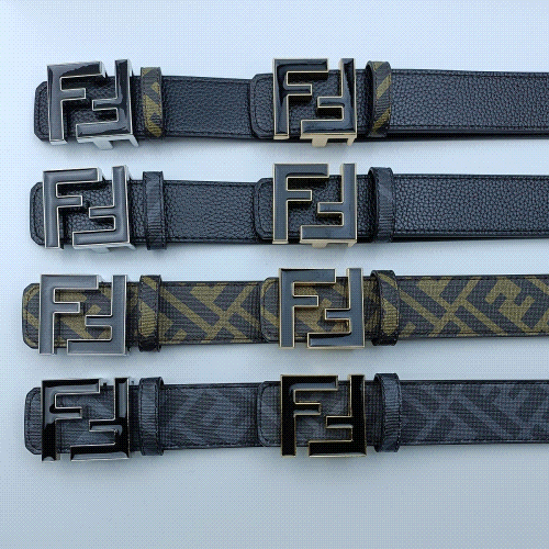 Fendi FF Buckle Belt Classic Leather Accessory Multicolor