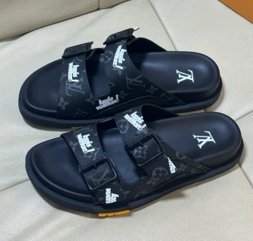 Louis Vuitton LV Rivoli Mule Monogram Canvas Slides Black