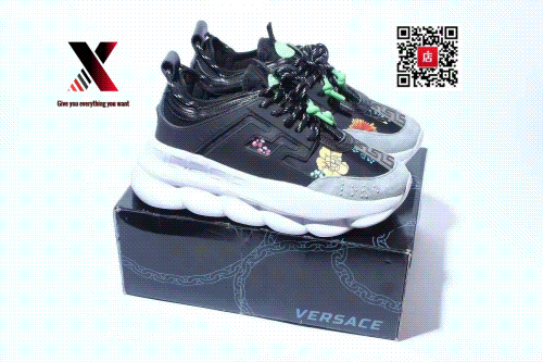 Versace Chain Reaction chunky sneakers Black and White