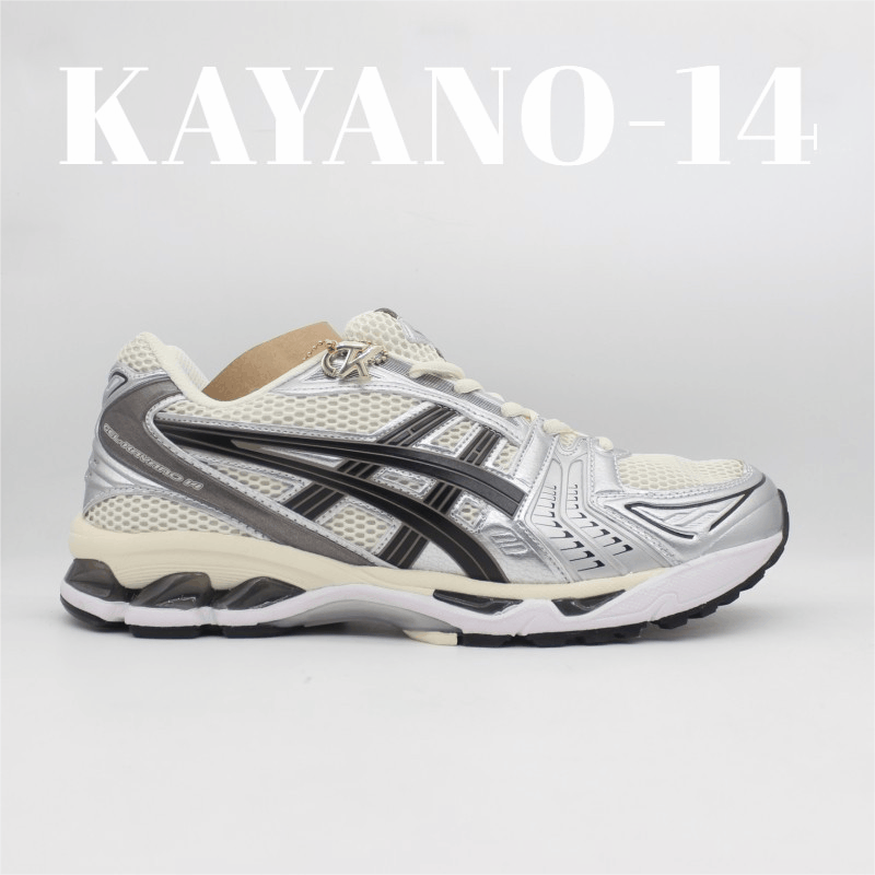 Asics Gel-Kayano 14 Chunky Mesh Sneakers Silver and White