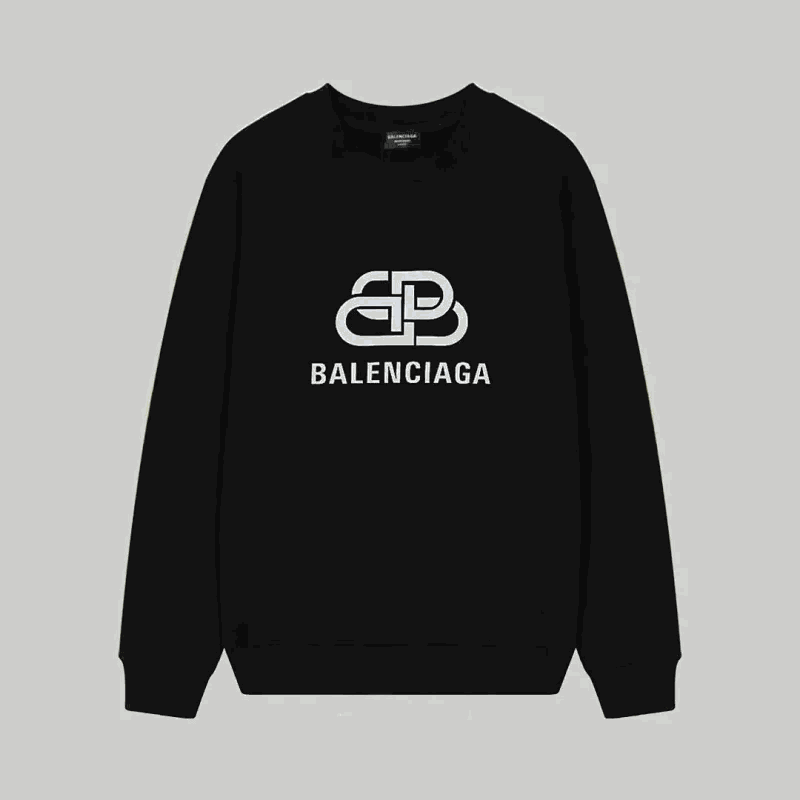 Balenciaga BB Monogram Oversized Crewneck Sweatshirt Black