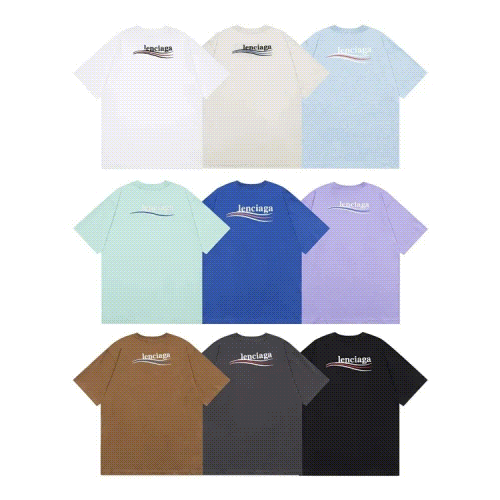 Balenciaga Political Campaign Graphic Tee Cotton T-Shirt Multicolor