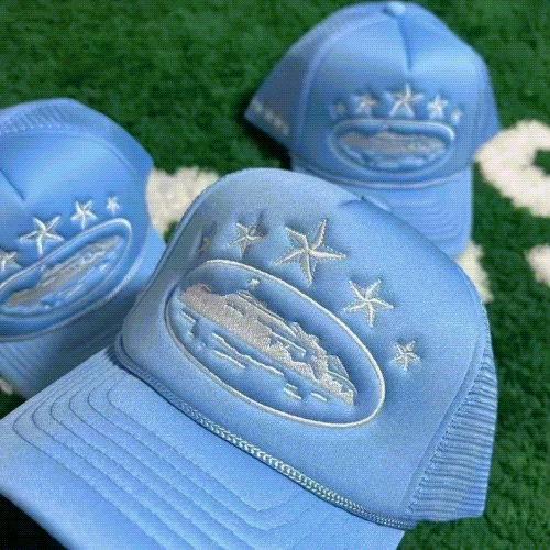 Corteiz Starfish Trucker Cap Casual Headwear Light Blue