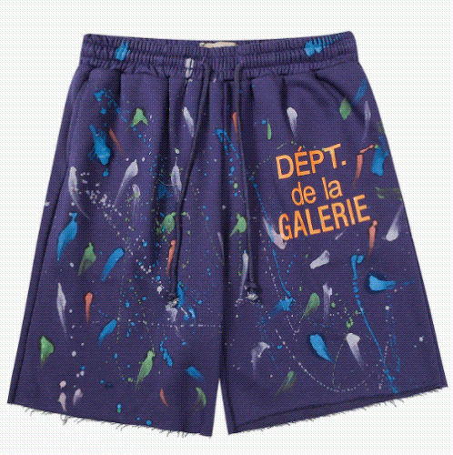 Gallery Dept. Paint Splatter Distressed Shorts Purple