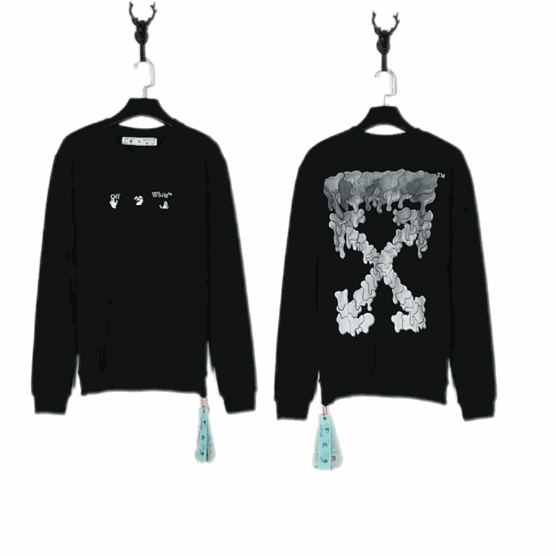 Off-White Liquid Melt Arrows Graphic Sweatshirt Black