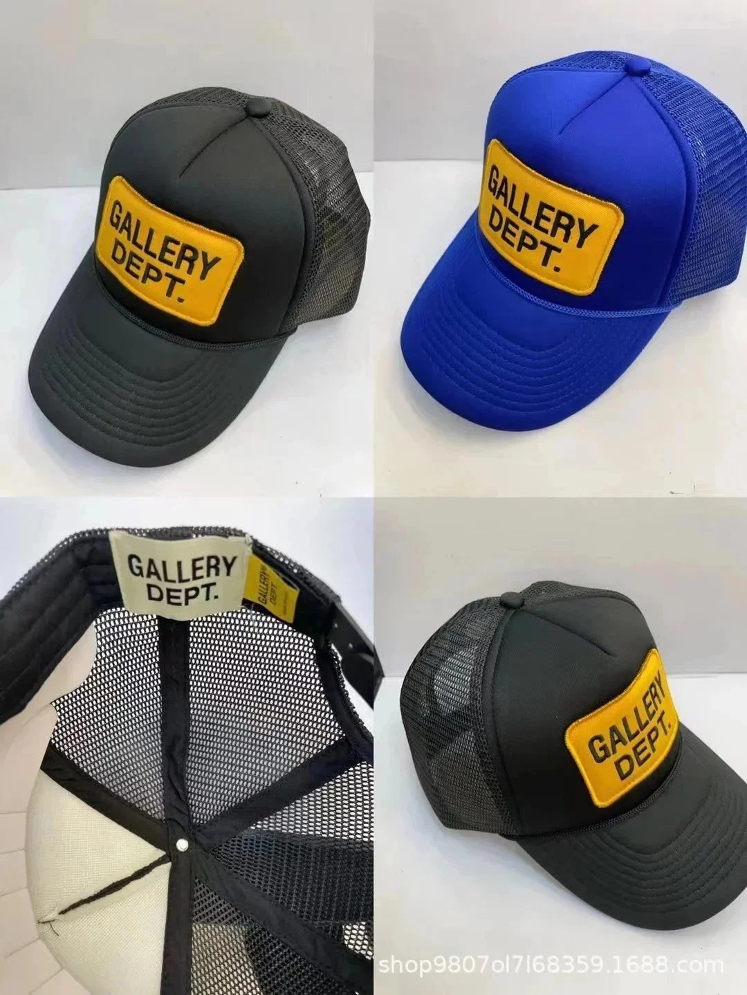 Gallery Dept. Patch Logo Mesh Cap Casual Baseball Cap Blue and Black