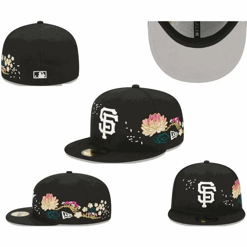 New Era San Francisco Giants Floral Embroidered 59FIFTY Fitted Cap Black