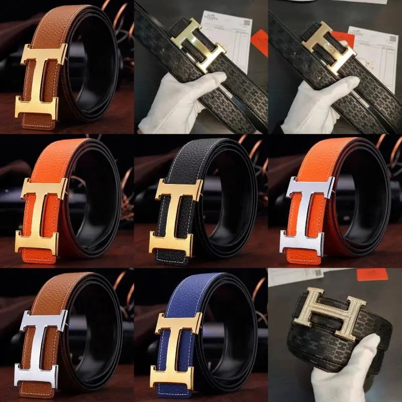 Hermès Constance H Buckle Leather Belt Classic Style Black and Brown