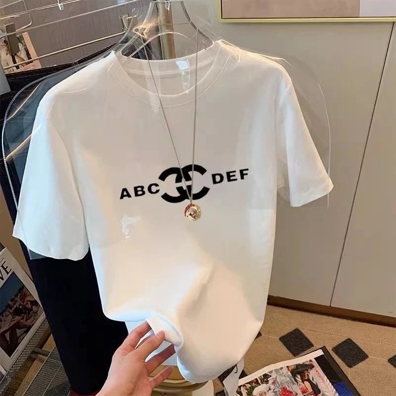 Chanel ABC CC DEF Tee Casual T-Shirt White
