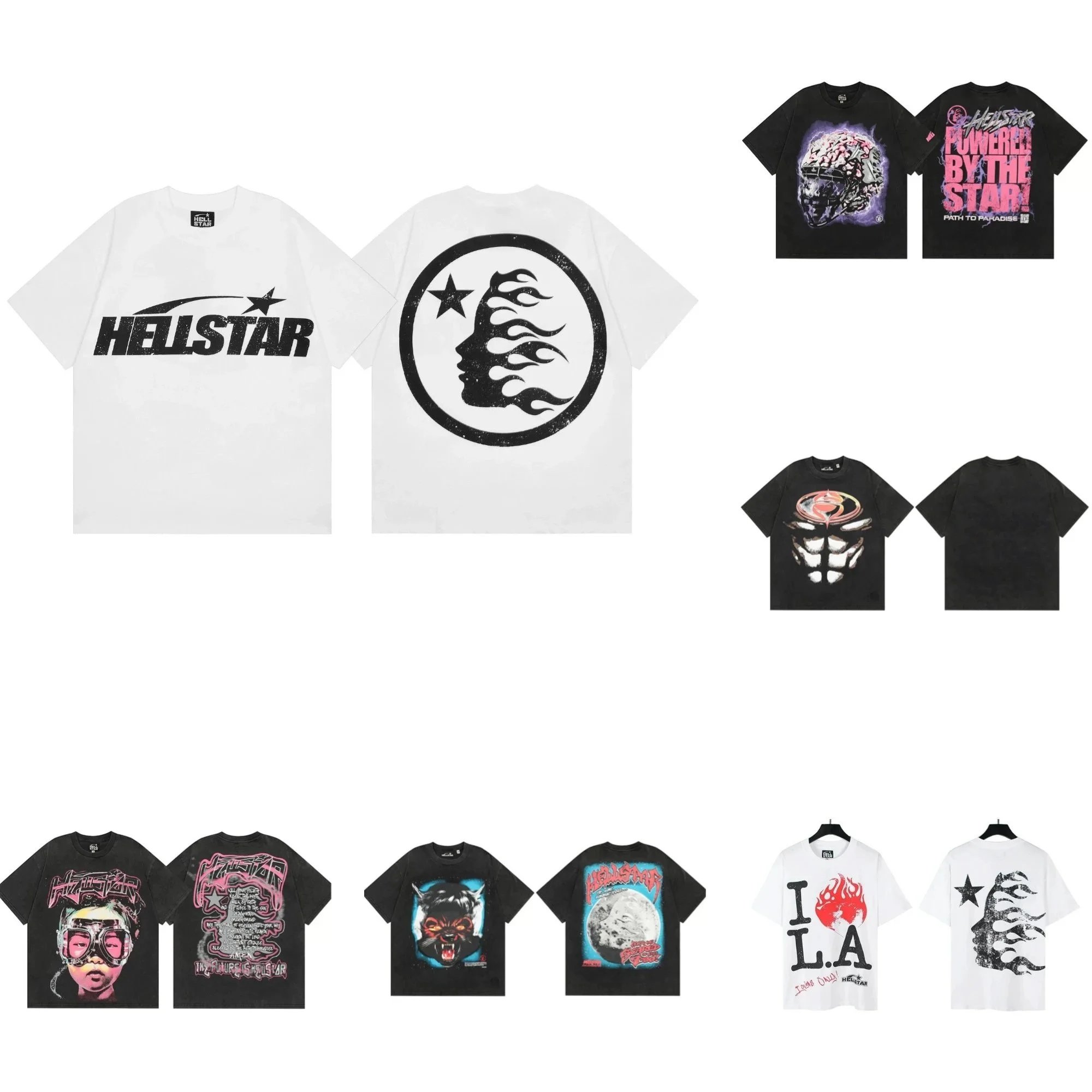Hellstar Graphic Print Casual T-Shirts Multicolor
